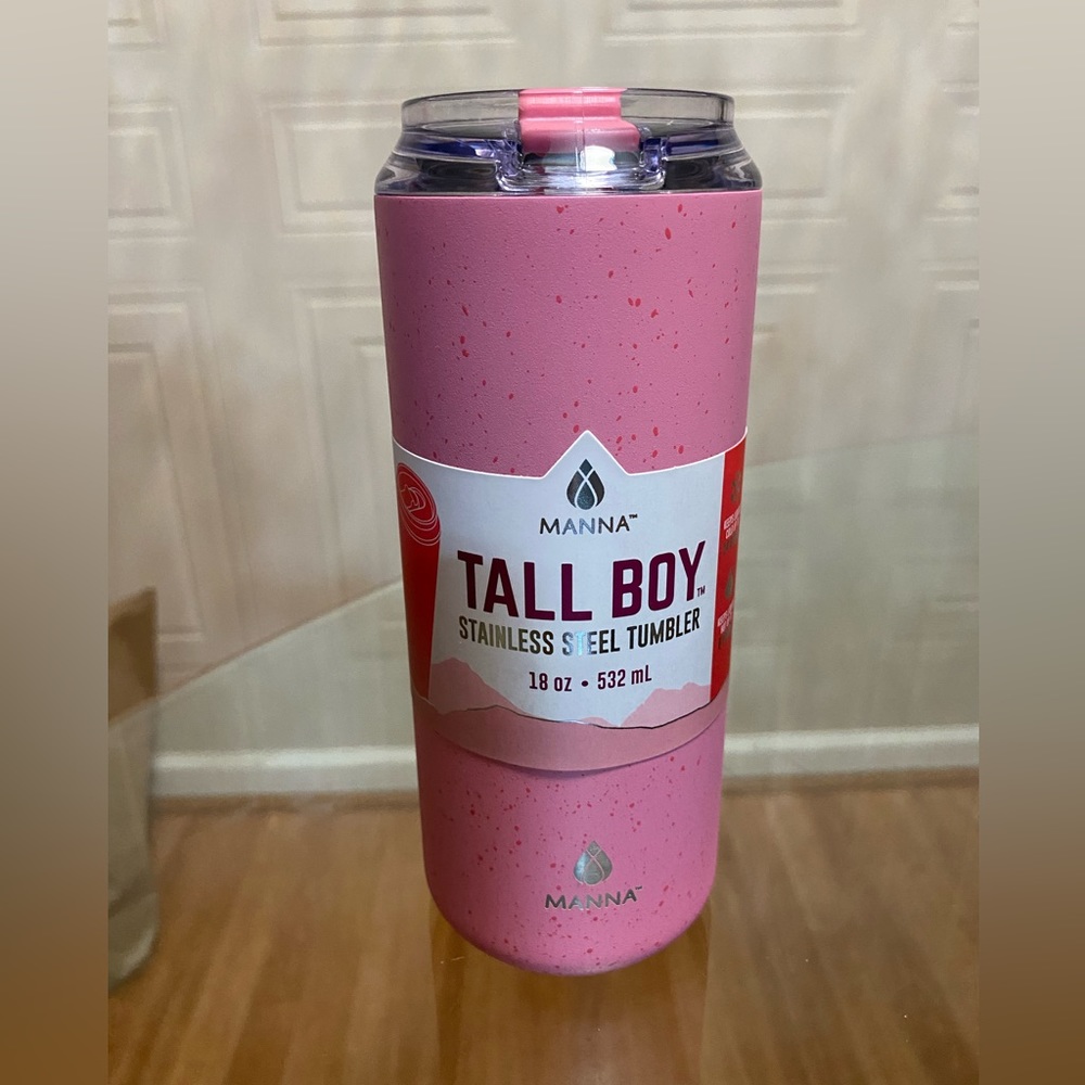 Brand New 18Oz, Tall Boy Manna Pink Steinless Steel Tumbler,